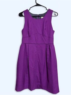J. Crew Sleeveless Purple Fit-and-Flare Dress